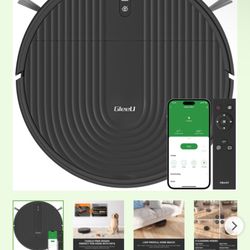 GRS1 Robot Vacuum Cleaner, Tangle-Free, 140 min Runtime, APP Control, for Pet Hair, Hard Floor and Carpet