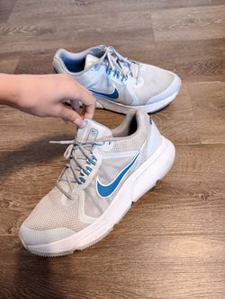 MEN NIKE DC8996 010 NIKE ZOOM SPAN 4 RUNNING PLATINUM/ BLUE SHOES SNEAKERS Sz9.5