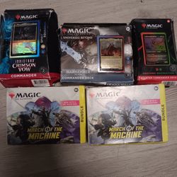 MAGIC...THE GATHERING..UNIVERSES BEYOND WARHAMMER 40K COMMANDER DECK/INNISTRAD CRIMSON VOW/DRACONIC DESTRUCTION/MARCH OF THE MACHINE
