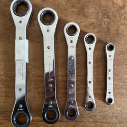 5 Pcs Ratchening Double Head Wrenches