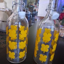 Ikea  bottles with stopper top clear glass