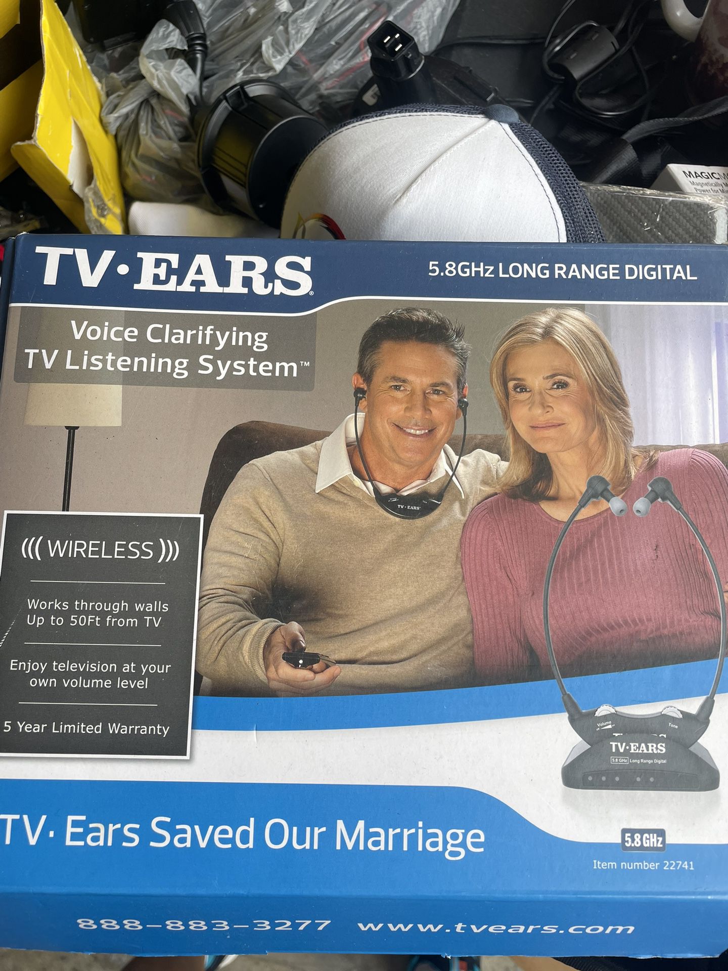TV · EARS Digital Wireless Headset System 5.8GHz - Wireless Headset for TV - Ideal for Seniors & with Hearing Impairments - Long Range Headphones for 