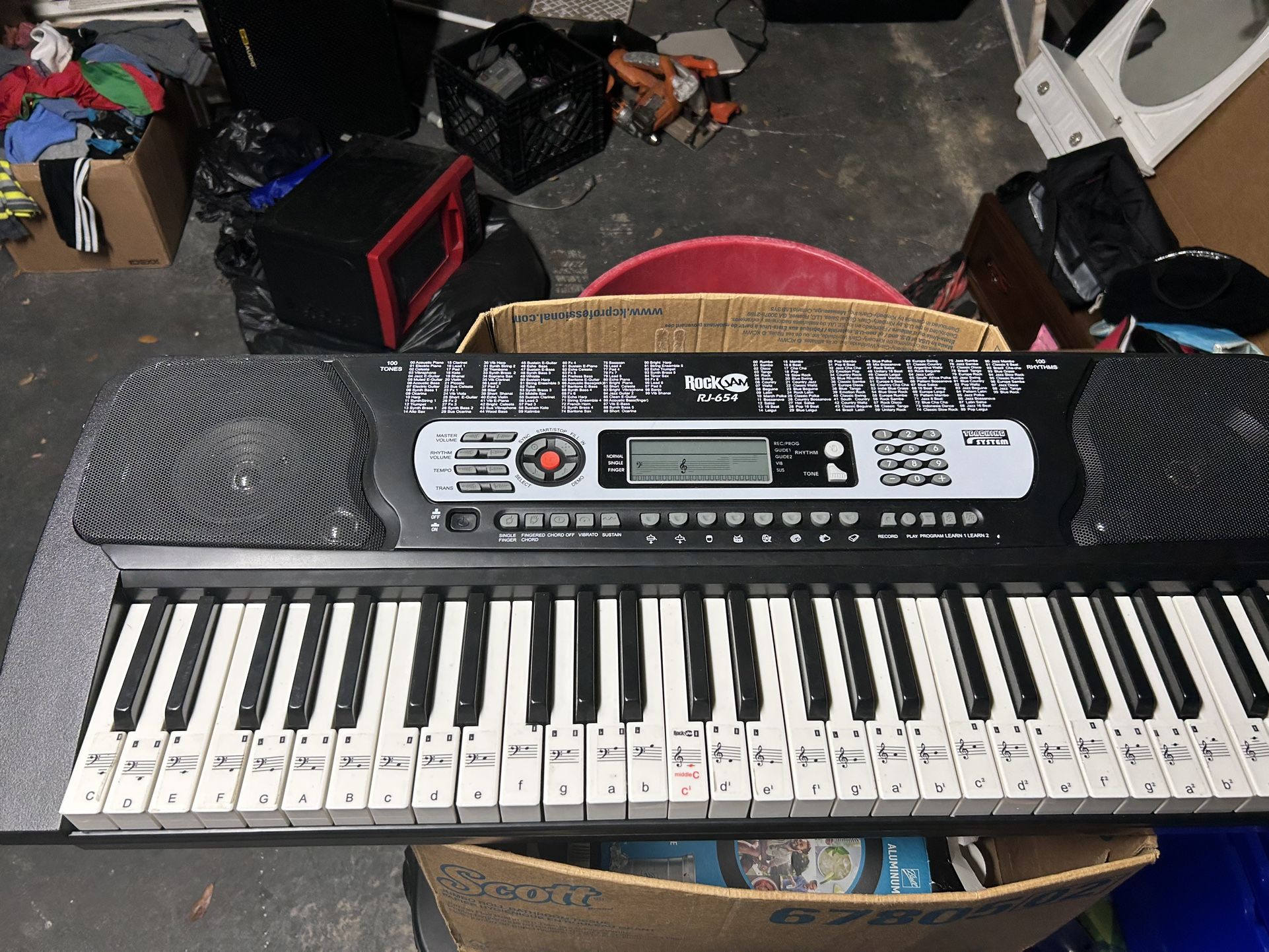 Rock jam RJ654 Electric Keyboard With Charger And Music Stand