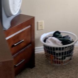 2 Drawer Brown Nightstand 