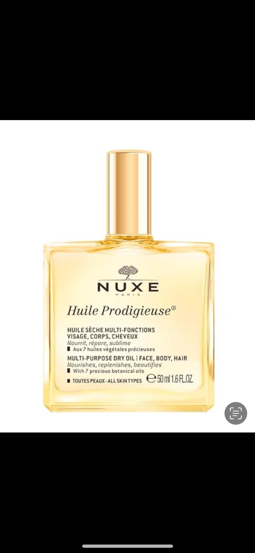 Nuxe Huile Prodigieuse Multi-Purpose Dry Oil - Radiant Glow and Lightweight Hydration for Face, Body & Hair. Nourishes, Repairs and Enhances 1.6 Fluid