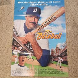 NEW OLD STOCK RARE MR. BASEBALL MOVIE POSTER ORIGINAL FINAL 27x40 TOM SELLECK