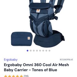 Ergobaby Omni 360 Cool Air Mesh Baby Carrier - Tones of Blue