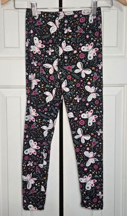 Bobbie Brooks For Girls Butterfly & Floral Print Leggings Multi-Color  L (10/12)
