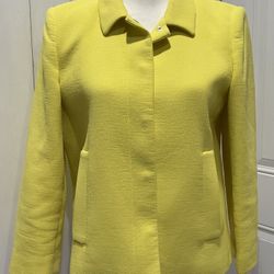 ZARA Cropped Jacket Collar 3/4 Sleeves Front Pockets, Closed Slit Back, L