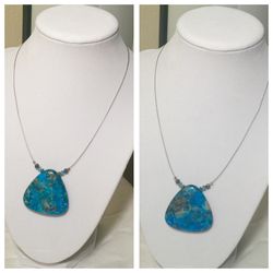 Handmade Wire Necklace w/Precious Stone