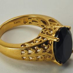 925 Silver Ring with Black Onyx Gemstone
