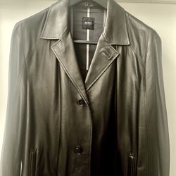 HUGO BOSS MEN’S LEATHER BLAZER JACKET  44R