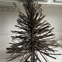 Small Christmas Tree Made Out Of Wooden Sticks Unique