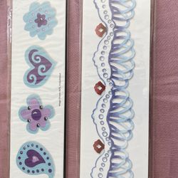 Sizzix Die Cutting Strips New Retired Lot Of 2 : Floral Bead Edging And Heart And Paisley 