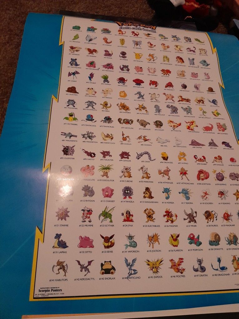 Original 150 Pokemon Poster Original 150 Pokemon Poster