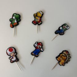 Mario Party Cup Cake Toppers