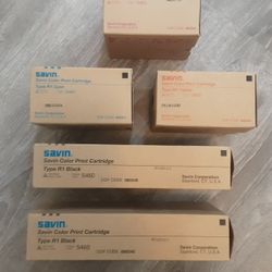 Brand New  Sealed SAVIN 2 BLACK CYAN YELLOW AND MAGENTA TONER 