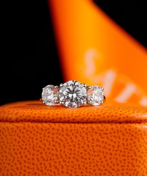 3 Diamond Ring 2 Carat +1 Carat +1 Carat Size 9 Moissanite platinum finished rings 90% off retail