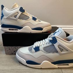 2024 Air Jordan 4 Retro Industrial  FV5029-141 Off-White Military Blue Neutral Grey Size 12 Shoes DS New w/ Box