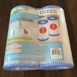 2 Pack Intex 29002E Easy Set Type A/C Heavy Duty Dacron Pool Filter Replacement