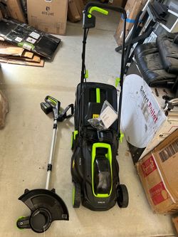 20V Cordless Electric Lawn Mower & Trimmer Combo, 13-Inch Brushless Motor, Mowet & Trimmer & Edger, Includes 4.0Ah + 2.0Ah Batteries & Charger, 5-Posi