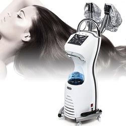 7 In 1 Professional Stand Hair Steamer,Hair Dyeing Perming Oil Treatment Salon Color Processor,Orbiting Hair Dryer Hooded Hair Treatment Floor Rolling
