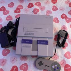 Super Nintendo SNES system Tested 3rd Party Controller And Cords 