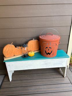 Galvanized Metal Pumpkin Luminary