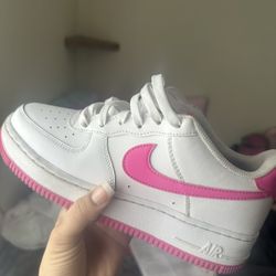 Pink/White Nike Forces 