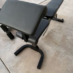 Adjustable Weight Bench With Preacher Curl And Leg Attachment 