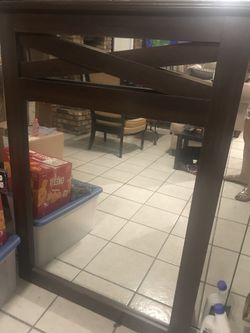 Large brown mirror