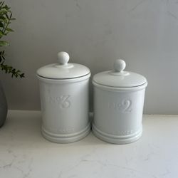 White Ceramic Canisters 