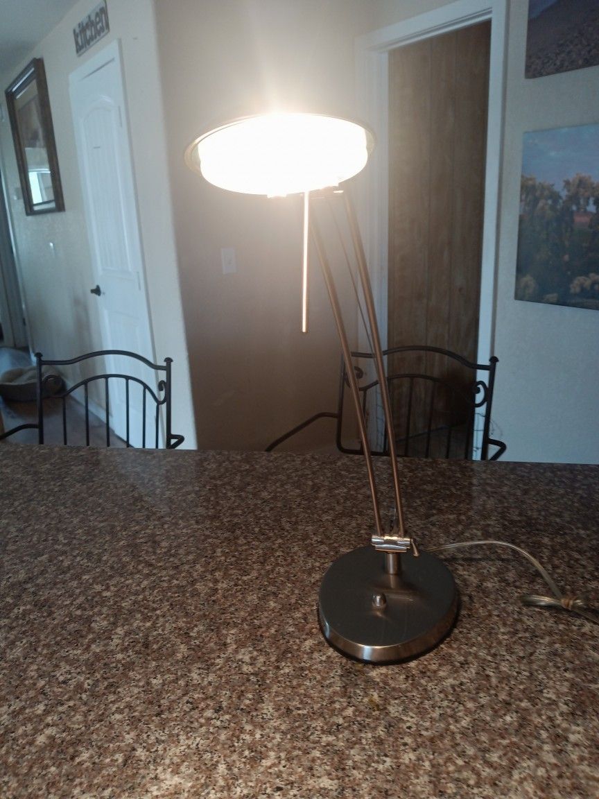 Desk Lamp, Stainless Steel With Dimmer, Adjustable