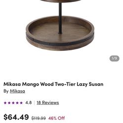 Wooden Two Tier Lazy Susan - Caddy