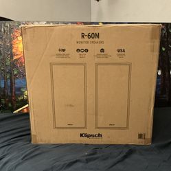 Klipsch R-60M Bookshelf Speakers (New in Box) | High-Efficiency Sound | 6.5” Woofers | Tractrix Horn
