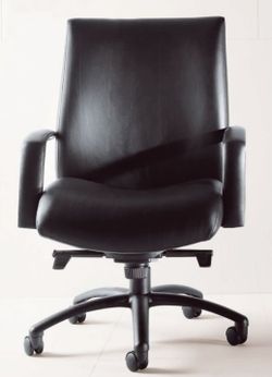 HBF Détente Executive Mid-Back Black Leather Chair – $750