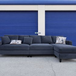 Like new Charcoal Gray Sectional Sofa with Chaise – Clean & Ready for Your Living Room 