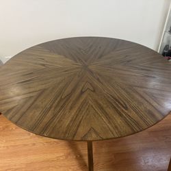 Solid Oak Round Dining Table Set 