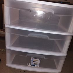 3 Drawer Wide Plastic Drawer Cart