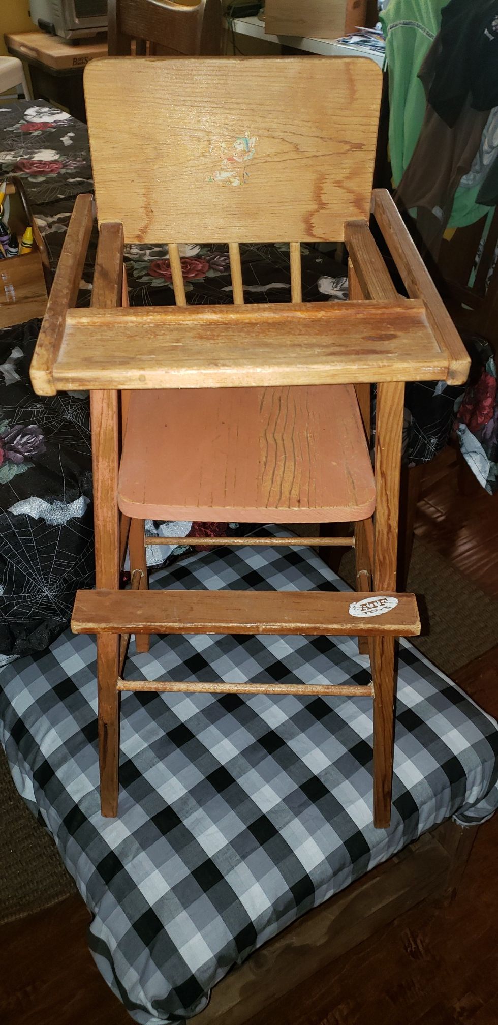 Antique doll highchair