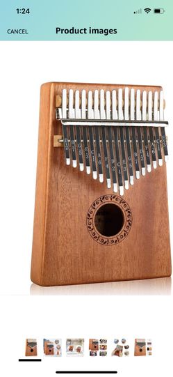Kalimba 17 Keys Thumb Piano with Study Instruction and Tune Hammer, Portable Mbira Sanza African Wood Finger Piano, Gift for Kids Adult Beginners Prof
