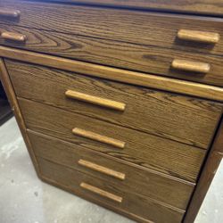 Solid Wood Oak 5-Drawer Dresser – 48” Tall