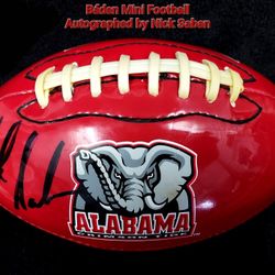 Nick Saban Autographed Baden Mini Football