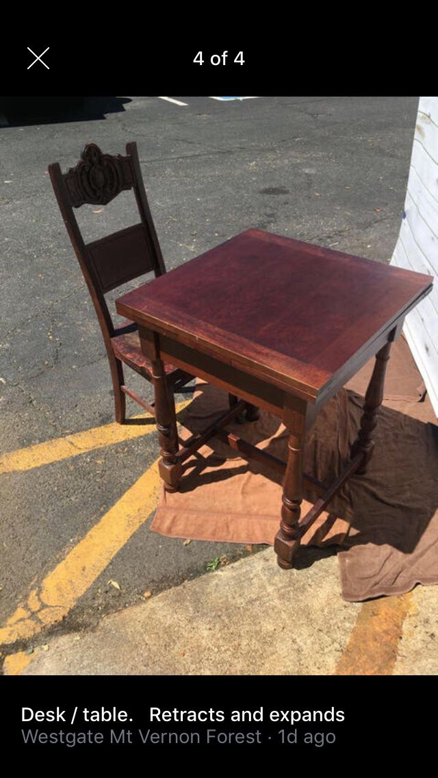 Ethan Allen table and chair.