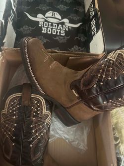 Rodman cowboy boots genuine leather 9.5