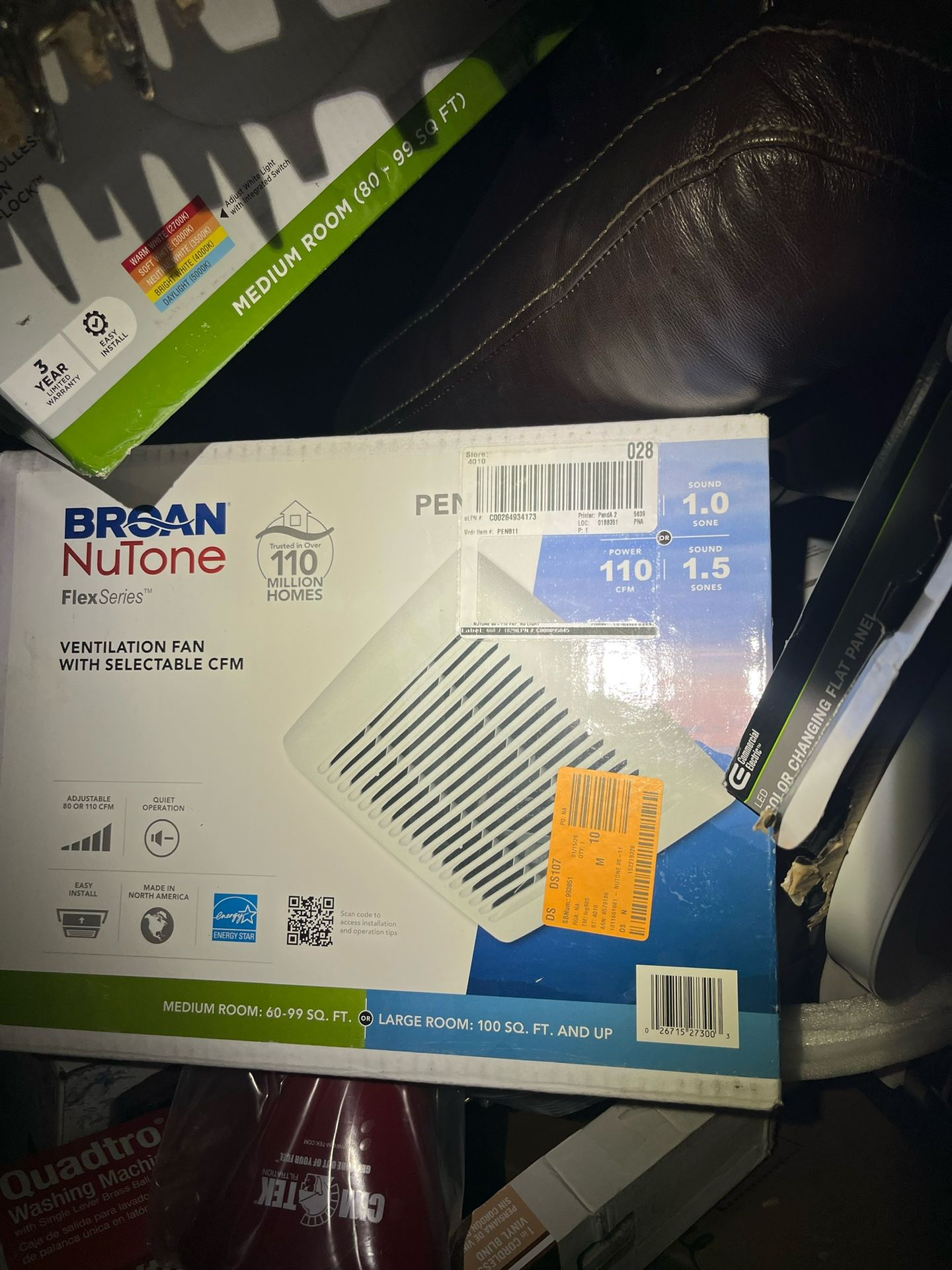 Broan Nutone Ventilation Fan With Selectable Cfm Brand New !