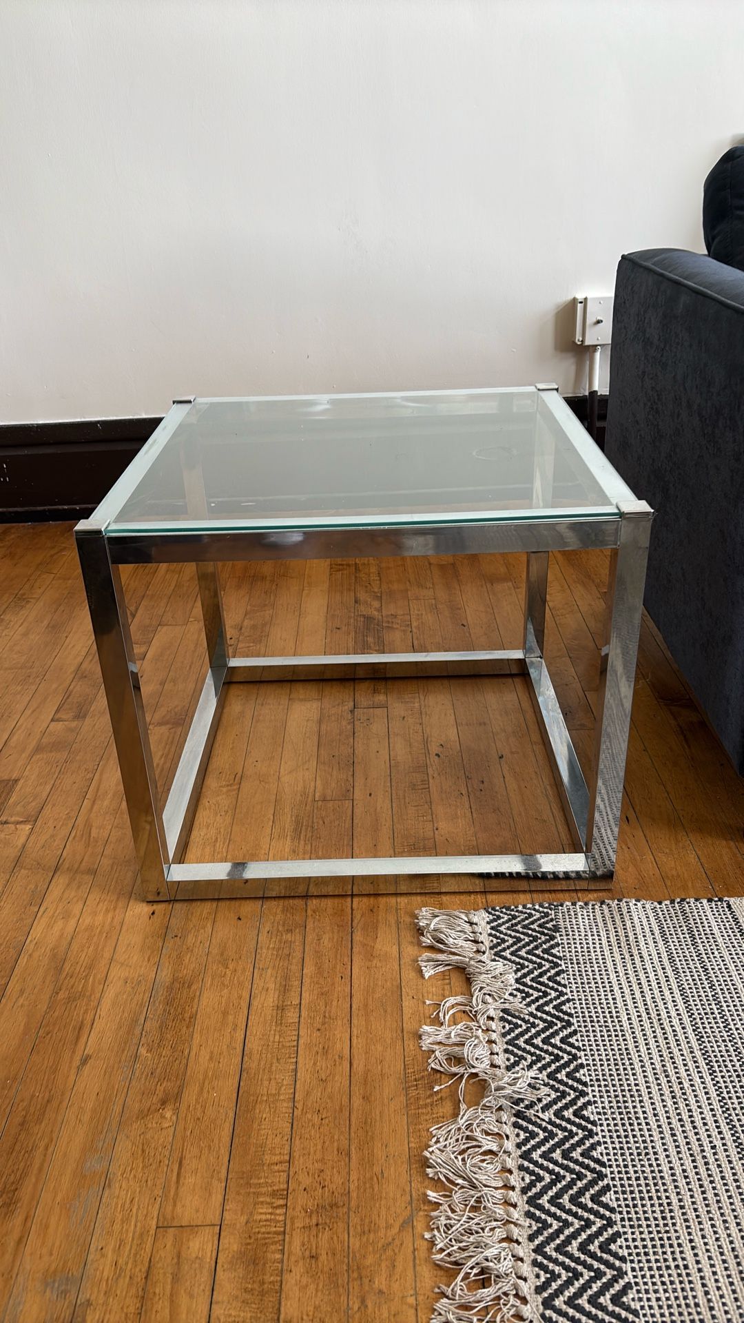 Glass Table With Chrome Base