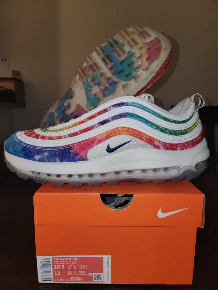 Nike Air Max 97 Golf NRG 'Tie-Dye' 2020 CK1219-100 Men Size 10.5 Limited Edition