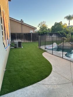 Artificial Turf installation for Poolside