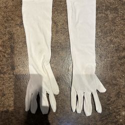 Long and short white gloves